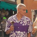 Aki’s purple Hawaiian shirt on Gossip Girl