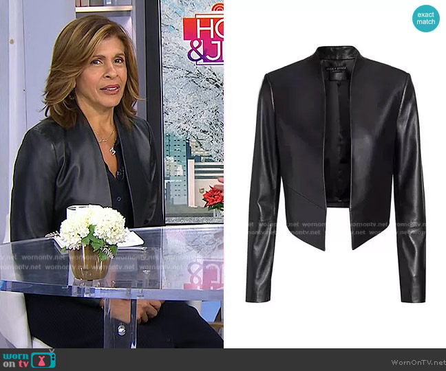 WornOnTV: Hoda’s black leather cropped jacket on Today | Hoda Kotb ...