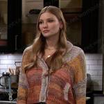 Allie’s marled knit cardigan and flare jeans on Days of our Lives