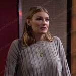 Allie’s ribbed sweater and plaid pants on Days of our Lives