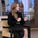 Allison Williams’s bow embellished leopard pumps on Live with Kelly and Ryan