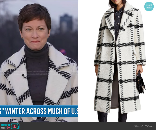 All Saints Mabel Check Coat worn by Stephanie Gosk on Today