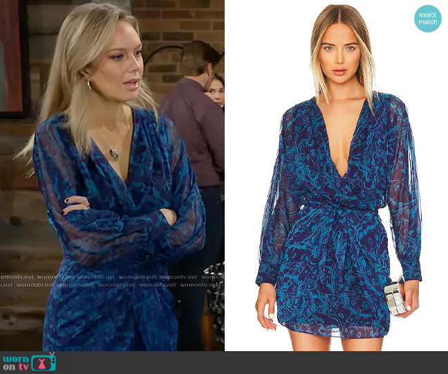 Amanda Uprichard Micah Dress in Empress worn by Abby Newman (Melissa Ordway) on The Young and the Restless