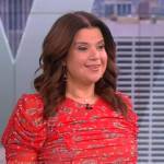 Ana’s red floral ruched dress on The View