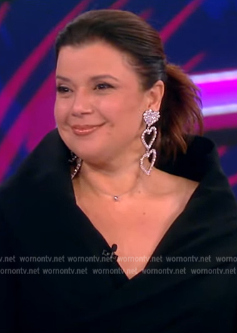 Ana’s heart embellished statement earrings on The View