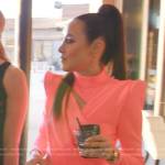 Angie’s pink draped mini dress on The Real Housewives of Salt Lake City