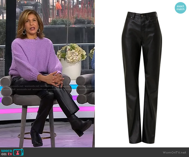Anine Bing Kat Faux Leather Pants worn by Hoda Kotb on Today