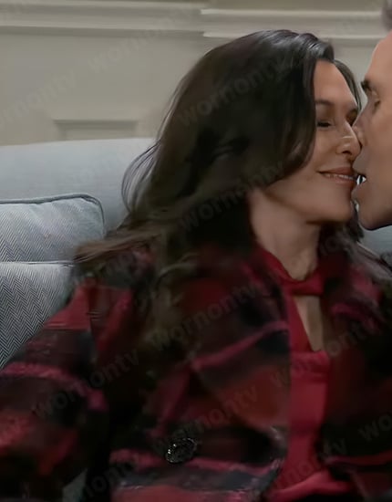 Anna's plaid coat on General Hospital