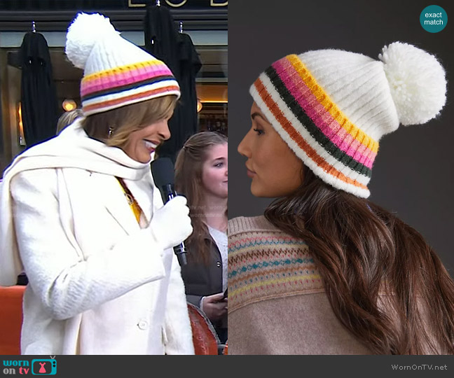 Anthropologie Rainbow Striped Beanie worn by Hoda Kotb on Today