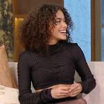 Antonia Gentry’s black ribbed crop top on Tamron Hall Show