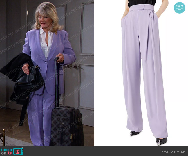 Emporio Armani Emorio Pleated Wide Leg Pants worn by Marlena Evans (Deidre Hall) on Days of our Lives