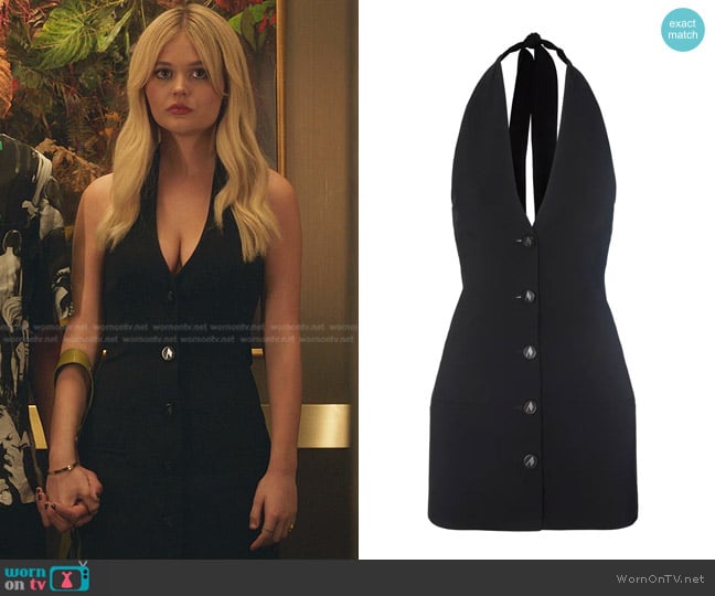 Attico Isabel Halter Tech Crepe Minidress worn by Audrey Hope (Emily Alyn Lind) on Gossip Girl