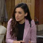 Audra’s pink herringbone blazer on The Young and the Restless