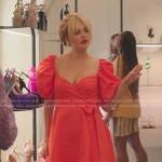 Audrey’s red puff sleeve wrap dress on Gossip Girl