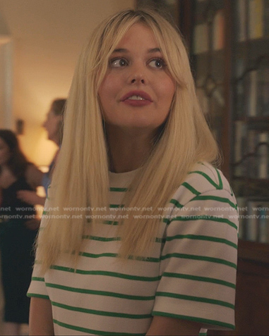Audrey's white and green striped tee on Gossip Girl