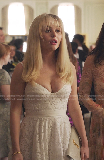 Audrey's white floral lace dress on Gossip Girl