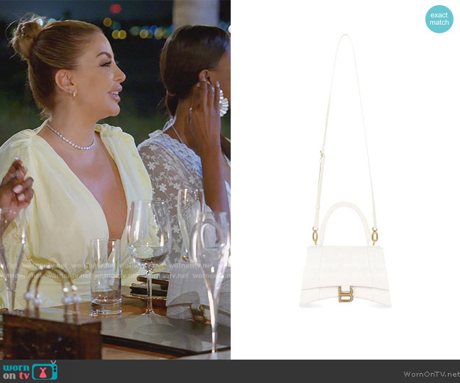 Balenciaga Small Hourglass Crocodile Effect Bag worn by Larsa Pippen (Larsa Pippen) on The Real Housewives of Miami