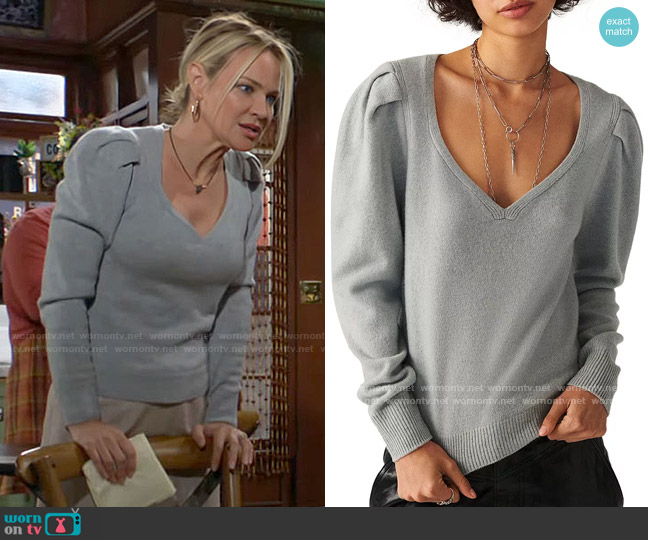 WornOnTV: Sharon’s grey v-neck sweater on The Young and the Restless ...