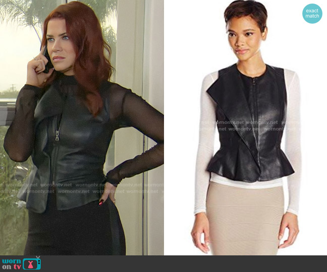 Bcbgmaxazria Liu Leather Vest worn by Sally Spectra (Courtney Hope) on The Young and the Restless