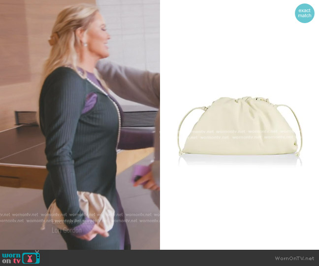 Bottega Veneta Mini The Pouch Leather Clutch worn by Heather Gay on The Real Housewives of Salt Lake City