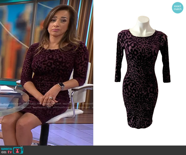 Cache Velvet Leopard Dress worn by Michelle Miller on CBS Mornings