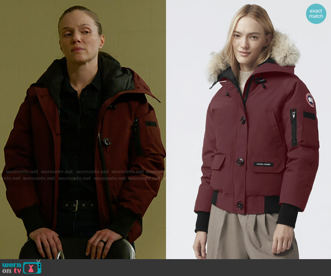 Canada Goose Chilliwack Bomber Heritage Jacket in Bordeaux worn by Hailey Upton (Tracy Spiridakos) on Chicago PD