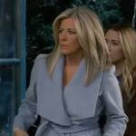 Carly’s blue wrap coat on General Hospital
