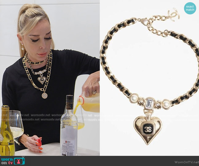 Chanel Metal Pearl Lambskin Crystal Necklace worn by Marysol Patton (Marysol Patton) on The Real Housewives of Miami