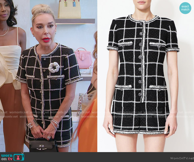 Chanel Checkered Tweed Romper worn by Marysol Patton (Marysol Patton) on The Real Housewives of Miami