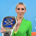 Charlotte Flair’s green double breasted blazer and pants on Today