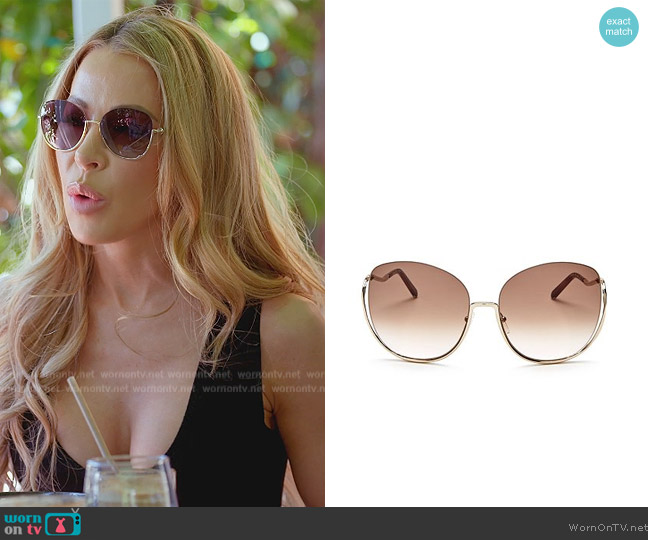 Chloe  Milla Oversized Round Sunglasses worn by Lisa Hochstein (Lisa Hochstein) on The Real Housewives of Miami