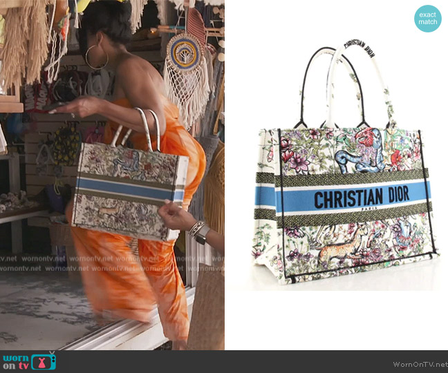 Christian Dior Canvas Embroidered Bag worn by Mia Thornton on The Real Housewives of Potomac