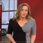 Christina Ruffini’s grey plaid and solid black dress on CBS Mornings