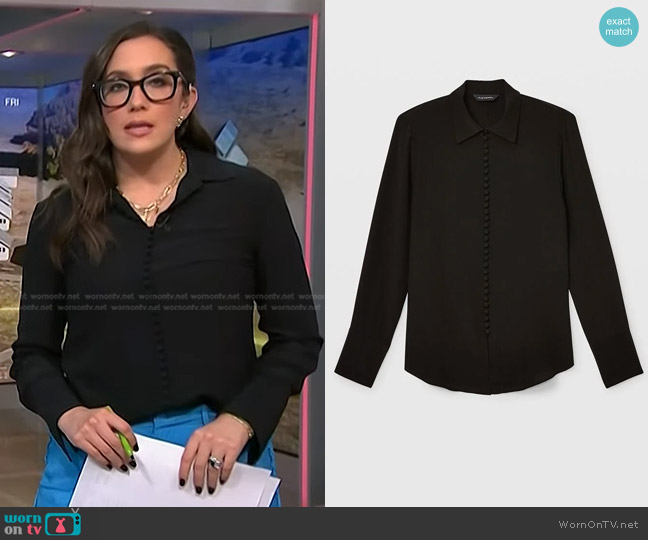 Club Monaco Helek Silk Shirt worn by Savannah Sellers on NBC News Daily