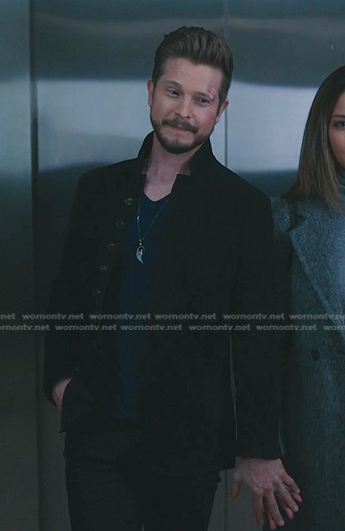 Conrad's black suede jacket on The Resident