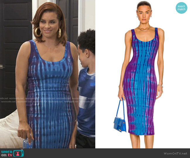 Cotton Citizen Verona Midi Dress worn by Robyn Dixon on The Real Housewives of Potomac