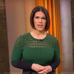 Dana Jacobson’s green knit dress on CBS Mornings