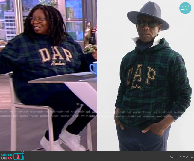 Dapper Dan Harlem Plaid Tartan Hoodie worn by Whoopi Goldberg on The View