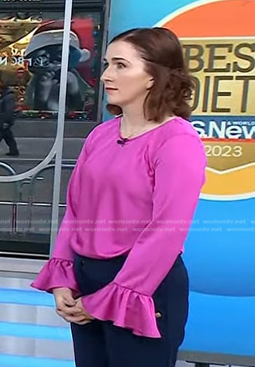 Devon Thorsby’s pink bell cuff top on Today