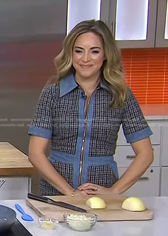 Dina Deleasa’s plaid zip front dress on Today