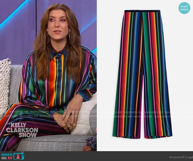 dMn Paris Hailey Multicoat Pants worn by Kate Walsh on The Kelly Clarkson Show