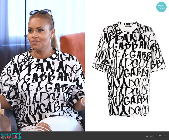 Dolce & Gabbana Logo-Print T-shirt worn by Gizelle Bryant on The Real Housewives of Potomac