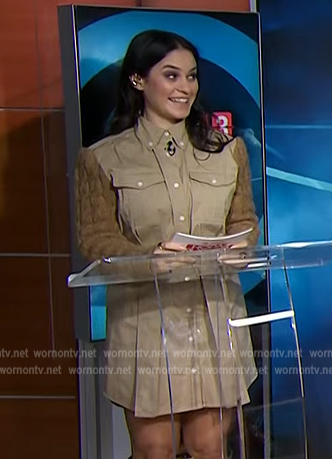 Donna’s beige cable knit sleeve shirtdress on Today