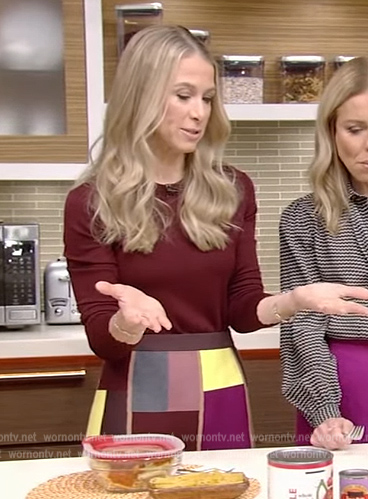 Dr Wendy Bazilian’s patchwork skirt on Live with Kelly and Ryan