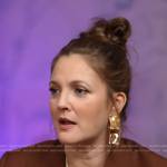 Drew Barrymore’s gold folded plate earrings on Today