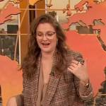 Drew’s plaid double breasted blazer on The Drew Barrymore Show