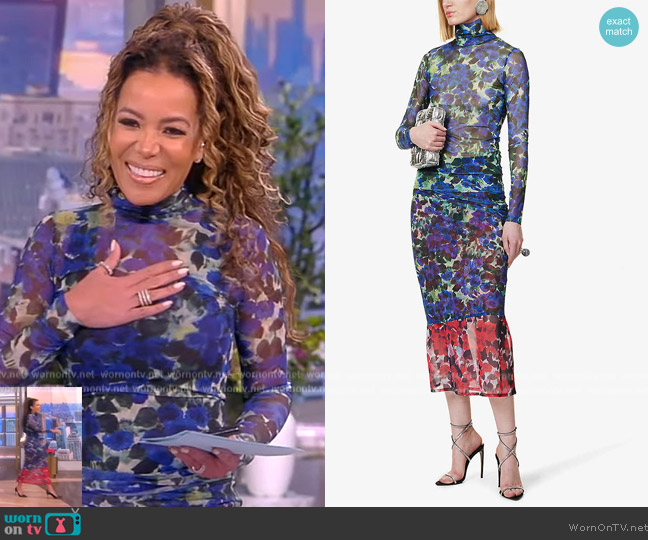 WornOnTV: Sunny’s blue floral mesh top and skirt on The View | Sunny ...