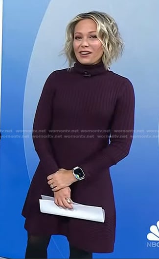 Dylan’s burgundy turtleneck sweater dress on Today