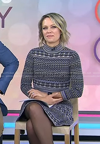 Dylan's grey fair isle knit dress on Today