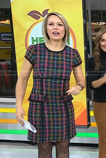 Dylan's multicolor tweed dress on Today
